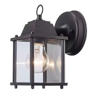 Seasons LED Outdoor Porch Lantern Wall Light Black Clear Glass Exterior Lamp UL